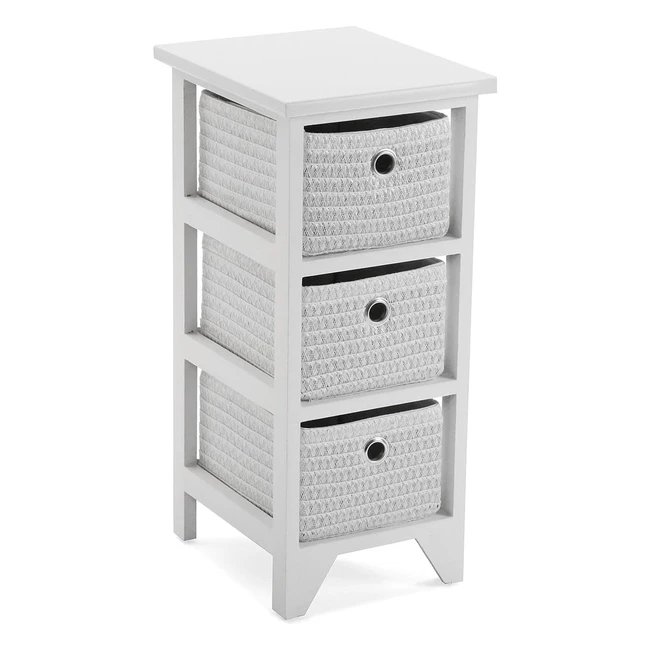 Mobile bagno Versa Ohai con cassettiera 3 cassetti 56x30x25 cm legno bianco