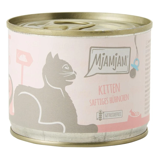 mjamjam Kitten Premium Nassfutter saftiges Hhnchen mit Lachsl getreidefrei u