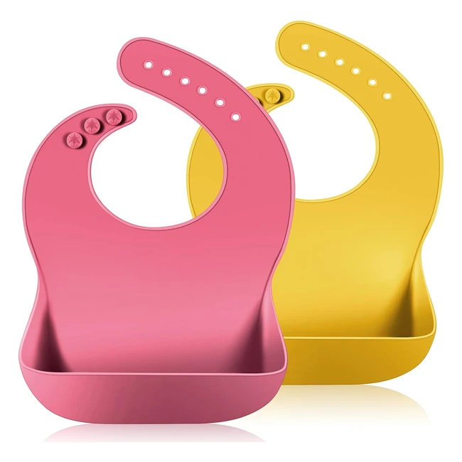 Vicloon Baberos de Silicona Impermeables para Bebés - Ajustables y Suaves