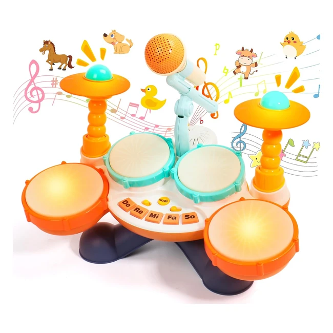 Tamburo Bambino Giocattoli Musicali Batteria 1 Anno - ABS Non Tossico