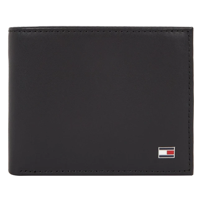Tommy Hilfiger Herren Geldbörse Eton Mini CC Wallet aus Leder - Schwarz