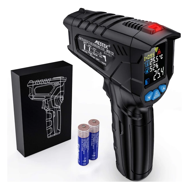 Termometro Infrarossi Laser Mestek DS-121 50C-800C Schermo LCD a Colori