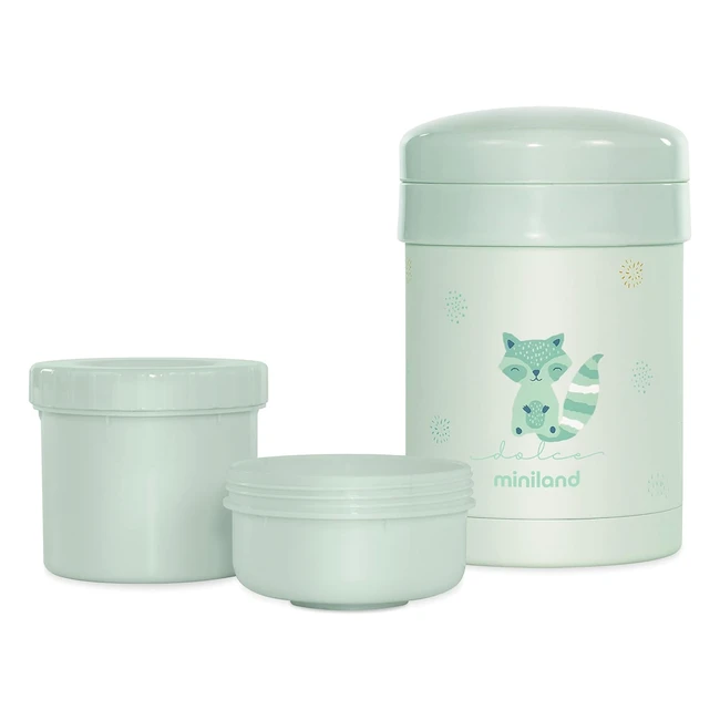 Termo Papillero Miniland Thermetic Dolce Mint 700ml - Doble Capa Acero - Mantiene Temperatura - Ref. 1234