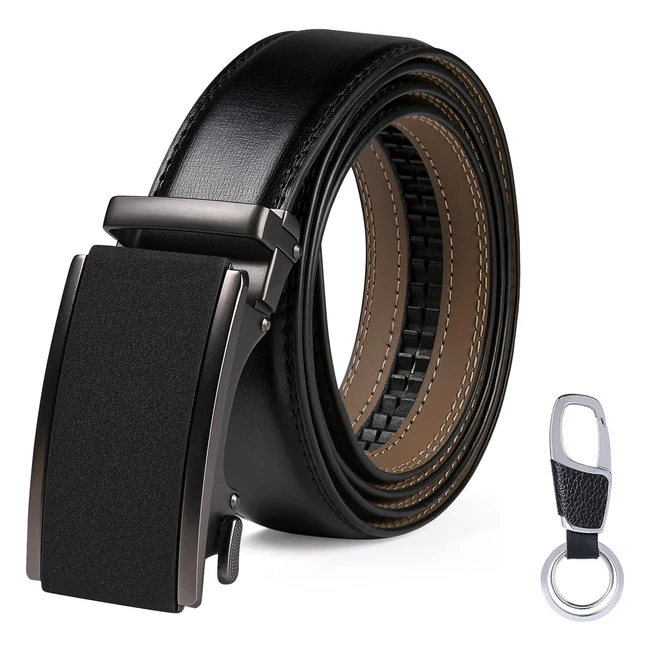 Cinturn Hombre Flintonic Ajustable Cuero 130cm Trinquete Hebilla Automtica