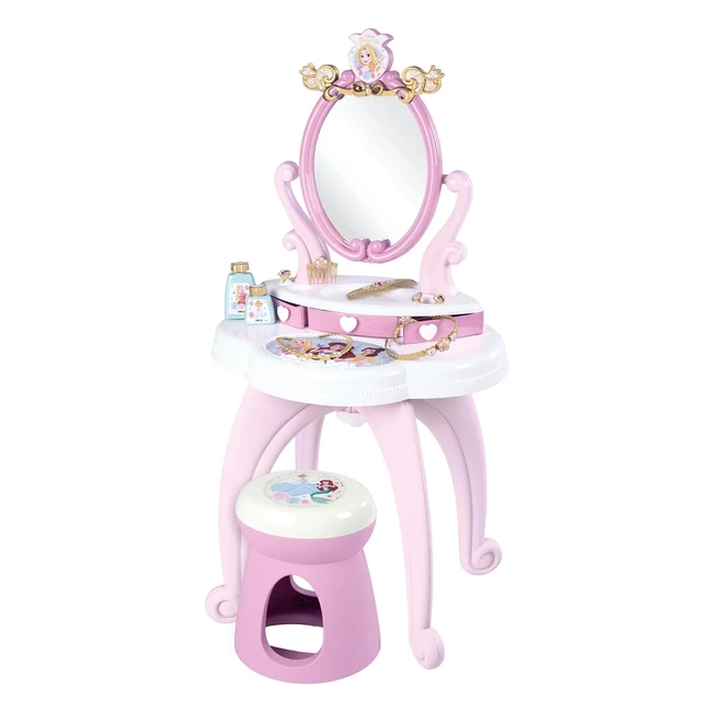 Tocador Infantil Princesas Disney Smoby 7600320250 - Espejo Accesorios para Pei