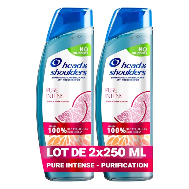 Shampooing Antipelliculaire Head  Shoulders Pure Intense Purification 2x250ml -