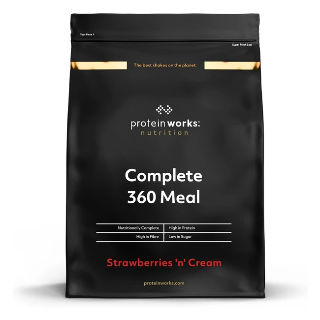 Pasto Completo Equilibrato 360 - The Protein Works - Panna e Fragole 500g