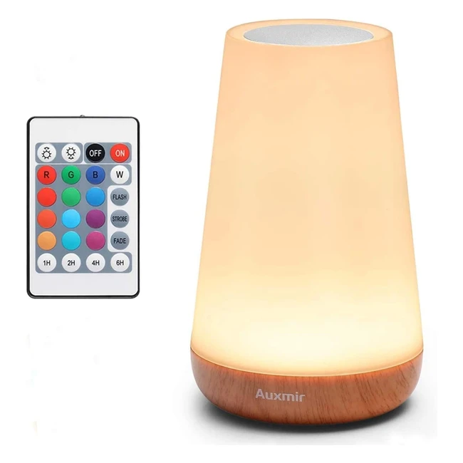 Lmpara Auxmir de mesita recargable 1800mAh USB LED sin cable control remoto t