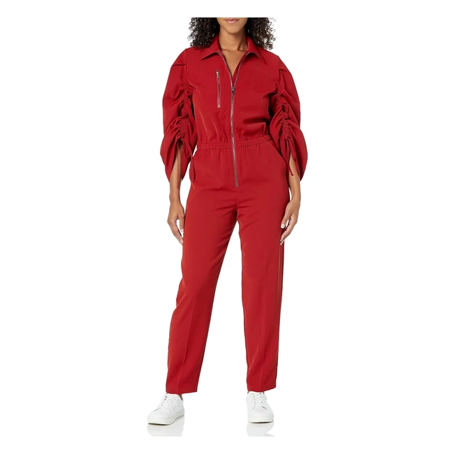 Combinaison femme rouge flamme XL tisse fermeture clair avant Kass Stylz