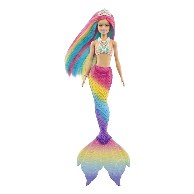 Barbie Sirena Cambia de Color GTF89 - Look Fantasa - Pelo Arcoris - Regalo N
