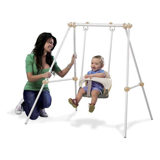 Columpio Beige Smoby Baby Swing InteriorExterior Metal Seguro 120x124x120cm