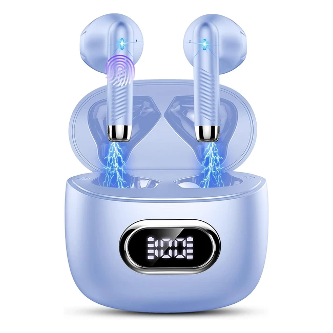 Auriculares Inalámbricos Bluetooth 53 con 2 Micrófonos HIFI Estéreo IP7 Impermeable 42H Cancelación de Ruido In-Ear