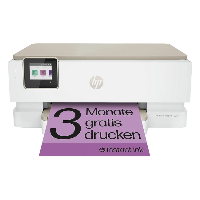 HP Envy Inspire 7220e Multifunktionsdrucker Tintenstrahldrucker 3 Monate gratis Drucken mit HP Instant Ink inklusive HP Drucken Scannen Kopieren Fotodruck DIN A4 WLAN AirPrint