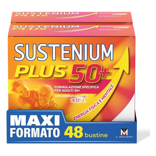 Sustenium Plus 50 Integratore Energizzante Adulti 50 - Actiful - Bipack 2 Confez