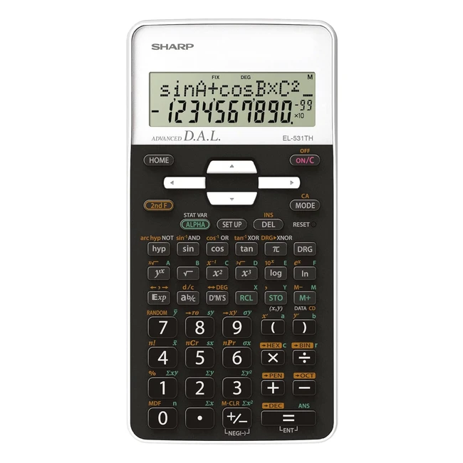 Calcolatrice Tascabile SHARP EL531TH - Scientifico NeroBianco - Ref123456789 -