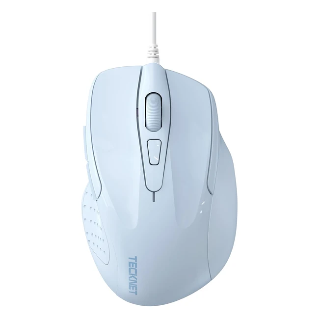 Ratón Tecknet USB 15m 6 Botones 6400 DPI Silencioso Anti-Huellas