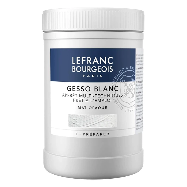 LeFranc Bourgeois Additif Gesso Blanc 1L - Prparez votre matriel avec facili