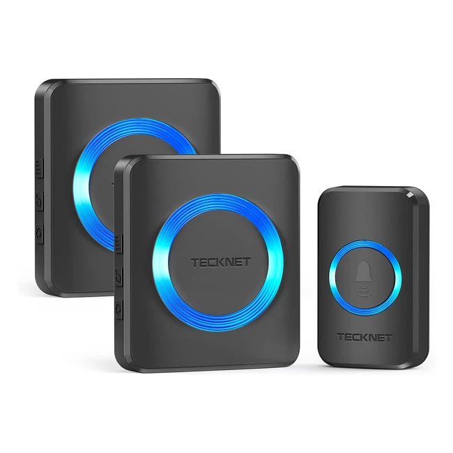 Timbre Inalmbrico TeckNet 2 Receptor IP65 Impermeable 400m - 5 Niveles de Volu