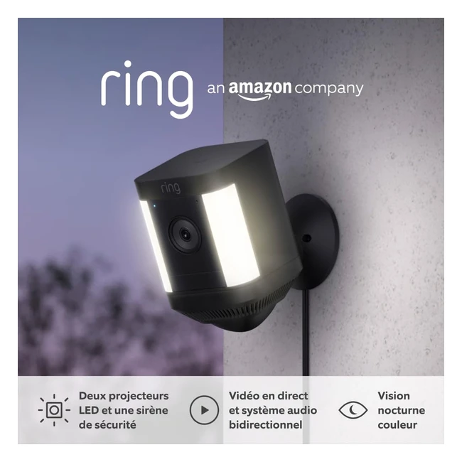 Ring Camera Spotlight Plus HD 1080p Audio Bidirectionnel Projecteurs LED