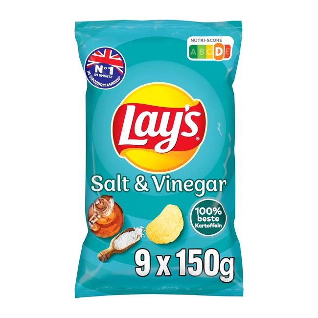 Lays Salt  Vinegar Kartoffelchips 9x150g - Knusprig gewrzt fr gelungene Par