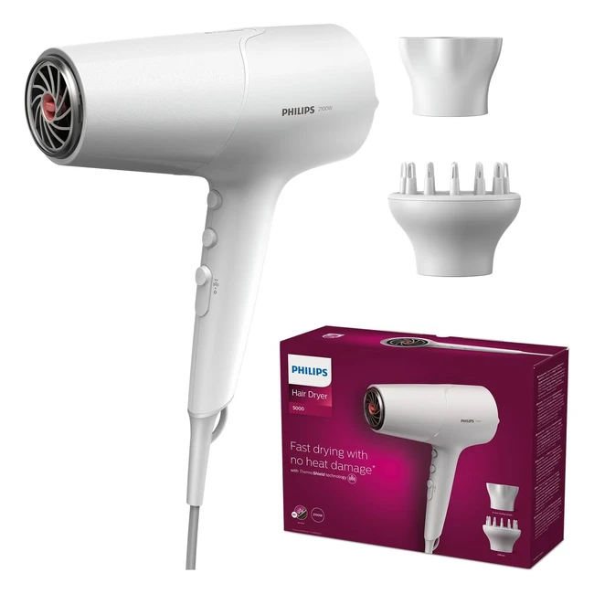 Philips Sche-Cheveux Srie 5000 Thermoshield Volume  Concentrateur 14mm Blan