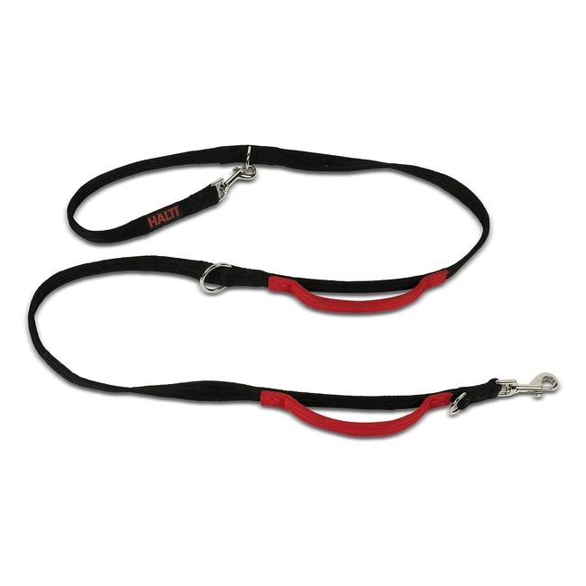 Laisse de contrôle Halti noir 2m 2 poignées - Dressage chien double extrémité