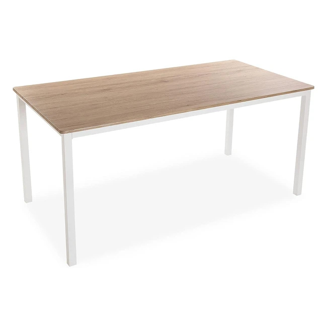 Tavolo da Pranzo Versa Amaia 79x80x160 cm Bianco Legno Metallo - Stile Industria
