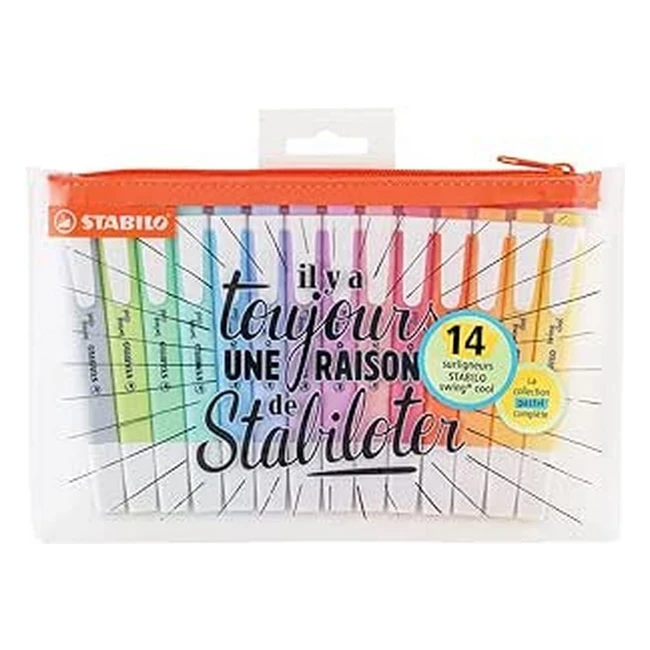 Stabilo Swing Cool Pastel Highlighter Set 14er Pack - 14 Farben - Antidryout-Tec