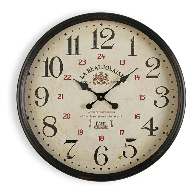 Orologio da Parete Versa Beaujolaise 50x135x50 cm Metallo Nero
