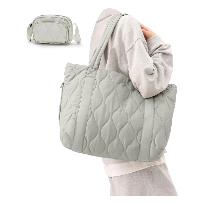 Borsa Tote Elegante Winspansy Grande Capacità - Grigio