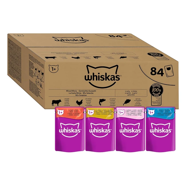 Whiskas Adult 1 Katzen-Nassfutter Gemischte Auswahl in Gelee 84x85g 1 Gropacku