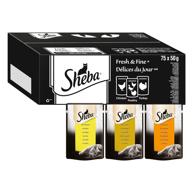 Sheba Fresh Feine in Sauce - Hochwertiges Nassfutter - Portionstten Multipack 