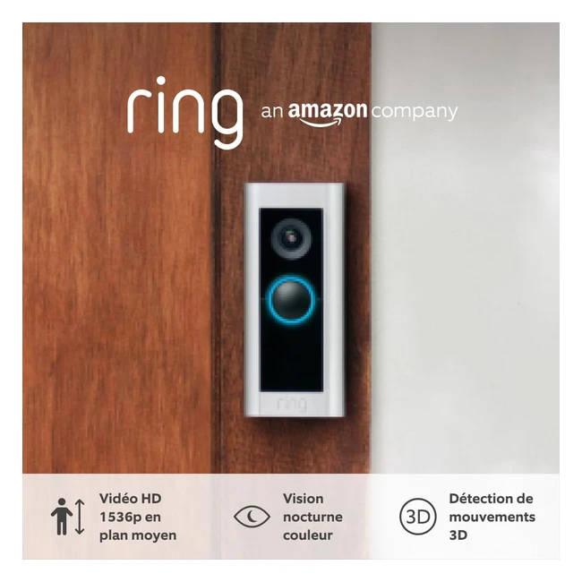 Sonnette Vido Pro 2 Filaire Ring Video Doorbell Pro 2 - Camra HD Dtection