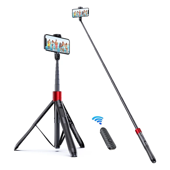 Palo Selfie Atumtek 150 cm 3 en 1 Trpode Bluetooth Rojo