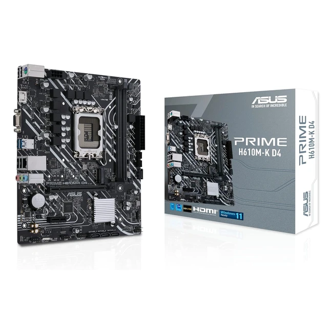 ASUS Prime H610MK D4 Gaming Mainboard Intel LGA 1700 DDR4 PCIe 40 M2 RGB Heade