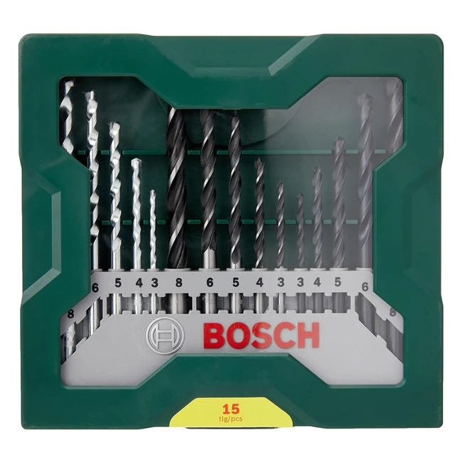 Set de Brocas Bosch Minixline 15 Uds para Madera Mampostera y Metal - Ref 12