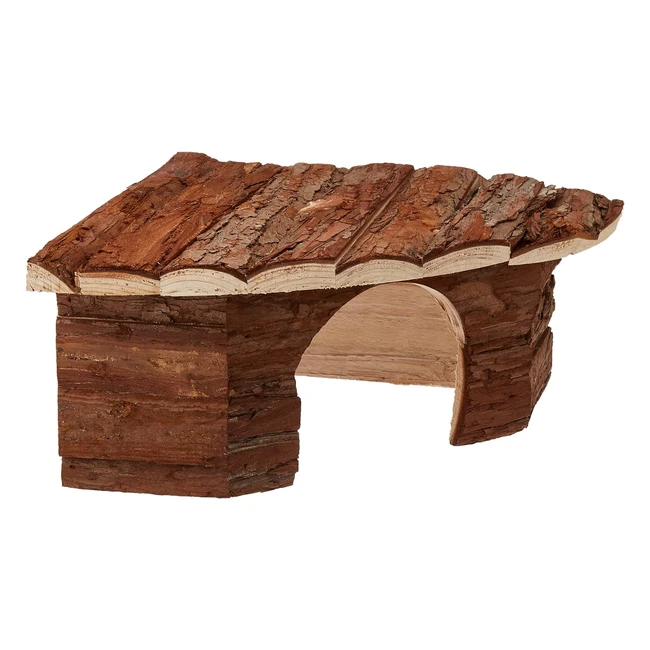 Maison Hamster Russe Croci 42x15x30 cm Bois Naturel - Accessoire Cage Rongeurs
