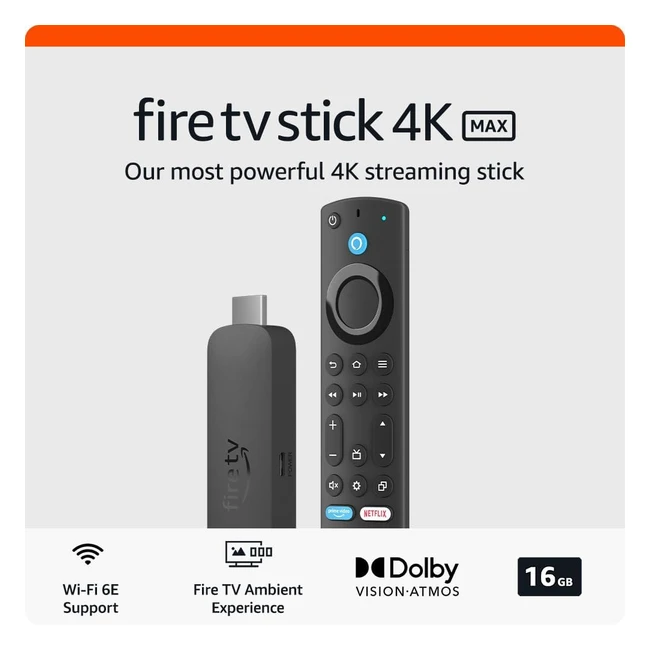 Amazon Fire TV Stick 4K Max Streaming Device - Lightning-Fast Processor 4K Ultr