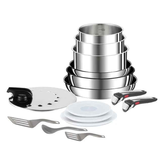 Tefal Ingenio Preference 15 p Induction Acier Inoxydable Antiadhesif Empilable L9749532