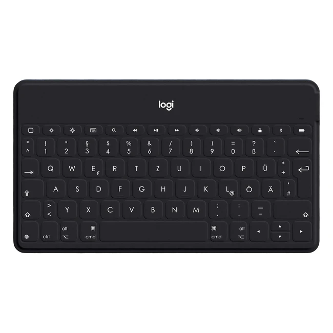 Logitech Keystogo Wireless Tablet Keyboard Bluetooth iOS QWERTZ Ultralight Black