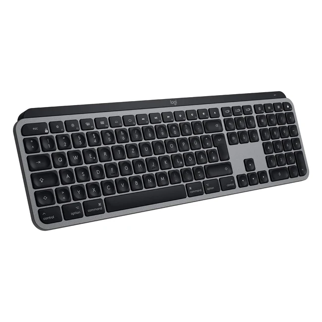 Logitech MX Keys fr Mac - Kabellose Tastatur mit LED-Tasten und Bluetooth - Gr