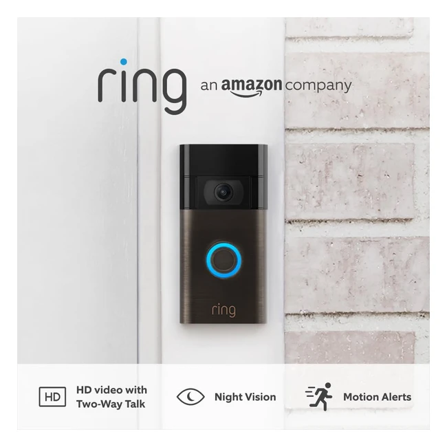 Ring Video Doorbell 2nd Gen by Amazon - 1080p HD Video - WiFi - Easy Installatio