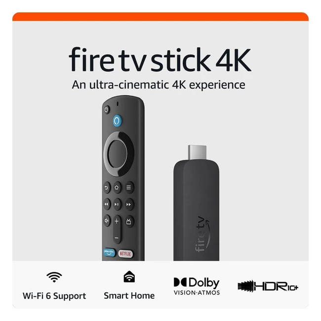 Amazon Fire TV Stick 4K Streaming Device - Dolby Vision WiFi 6 HDR10