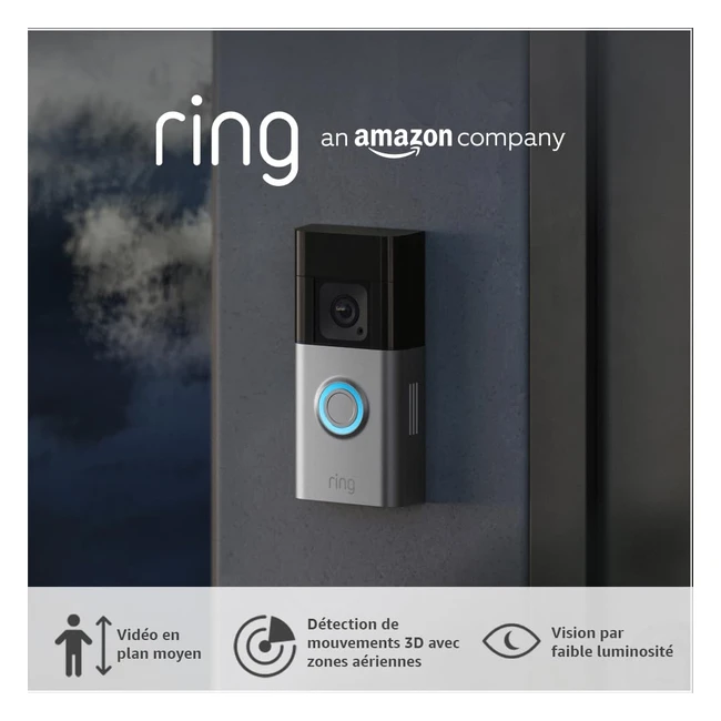 Sonnette Vido Pro Sans Fil Ring Battery Video Doorbell Pro - Dtecteur de Mou