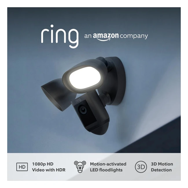 Ring Floodlight Cam Wired Pro by Amazon - Outdoor Security Camera with HDR Video