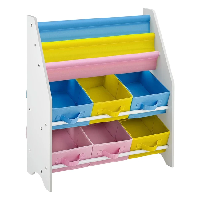 Estantería Infantil Songmics GKR36WT 63x74x265 cm Organizador de Juguetes con Cajas de Tela No Tejida