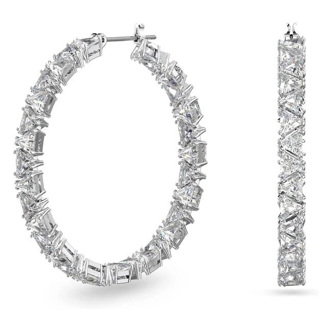 Orecchini a Cerchio Swarovski Collezione Orytx - Zirconi Bianchi - Rodio Placcat