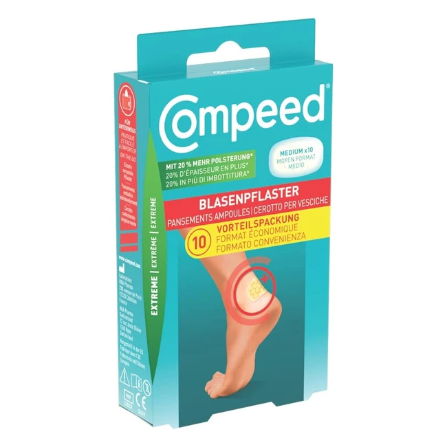 Compeed Cerotti Vesciche Lunga Durata 10 Cerotti Pack 100 Plastic Free
