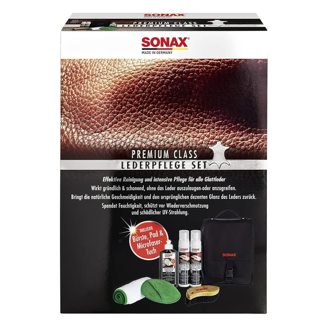 SONAX 281941 Premiumclass Lederpflege-Set 2x Reiniger 1x Pflegecreme