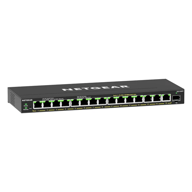 Netgear GS316EPP Switch 16 Port Gigabit Ethernet LAN PoE Switch Plus